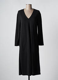 Robe mi-longue coupe fluide manches longues noir MAX MARA femme