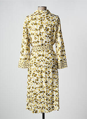Robe mi-longue imprimé fantaisie manches longues jaune DISMERO femme
