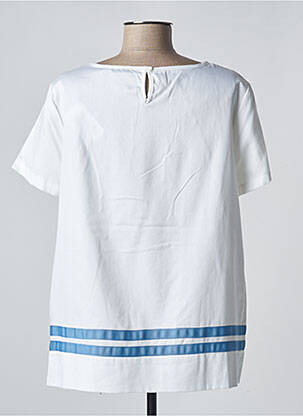 Blouse tissage popeline manches courtes blanc DISMERO femme