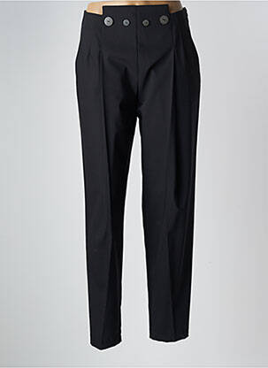 Pantalon slim taille élastique noir OBLIQUE femme