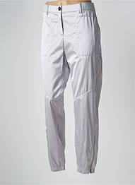 Pantalon droit fermeture zippée sous rabat boutonné argent MARC CAIN femme