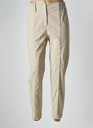Pantalon droit fermeture zippée sous rabat boutonné beige ANNETTE GÖRTZ femme