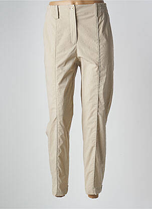 Pantalon droit fermeture zippée sous rabat boutonné beige ANNETTE GÖRTZ femme