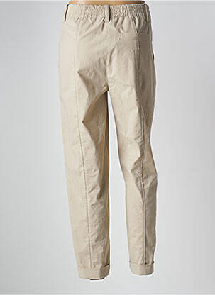 Pantalon droit fermeture zippée sous rabat boutonné beige ANNETTE GÖRTZ femme