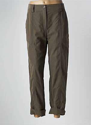 Pantalon droit fermeture zippée sous rabat boutonné marron ANNETTE GÖRTZ femme