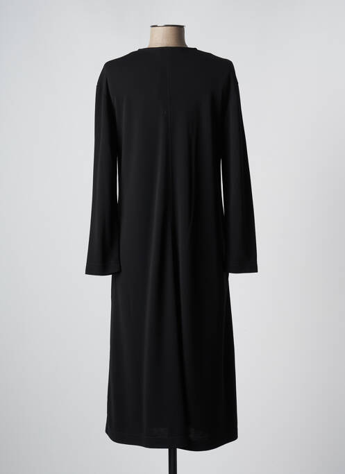 Robe mi-longue coupe fluide manches longues noir MAX MARA femme