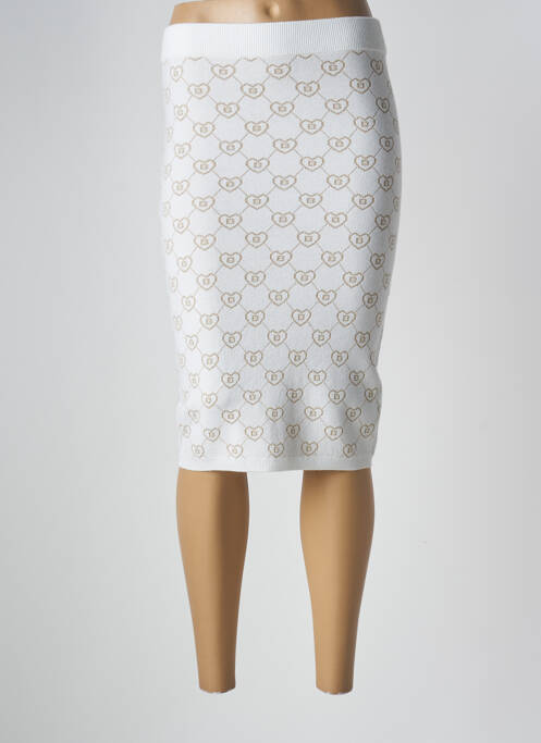 Jupe mi-longue taille élastique blanc BLUGIRL BLUMARINE femme