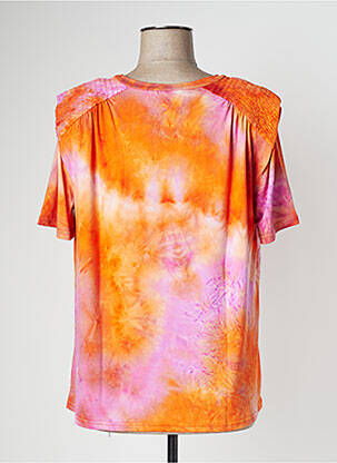 Top stretch manches courtes orange AN' GE femme
