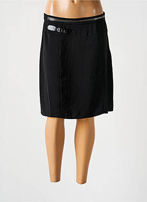 Jupe mi-longue fermeture zip latéral noir CHATTAWAK femme