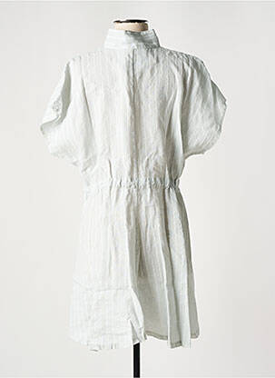 Robe courte coupe évasée manches courtes gris BLANC BOHEME femme