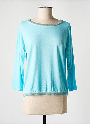 Top tissage jersey manches 3/4 bleu BLANC BOHEME femme
