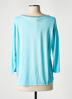 Top tissage jersey manches 3/4 bleu BLANC BOHEME femme