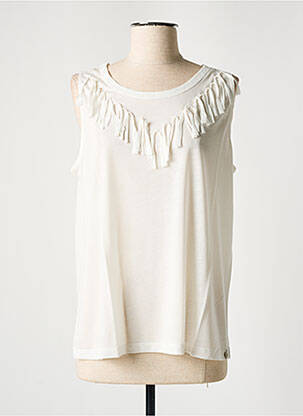 Débardeur tissage jersey sans manche blanc BLANC BOHEME femme