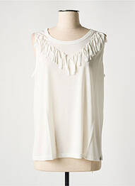 Débardeur coupe droite sans manche blanc BLANC BOHEME femme