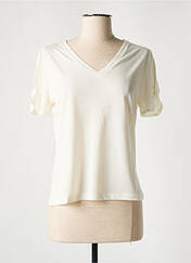 T-shirt beige BLANC BOHEME pour femme seconde vue