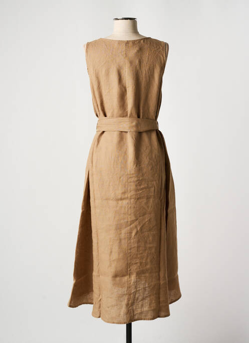 Robe mi-longue beige BLANC BOHEME pour femme