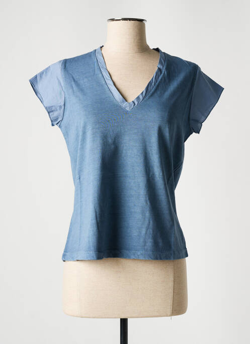 T-shirt bleu BLANC BOHEME pour femme