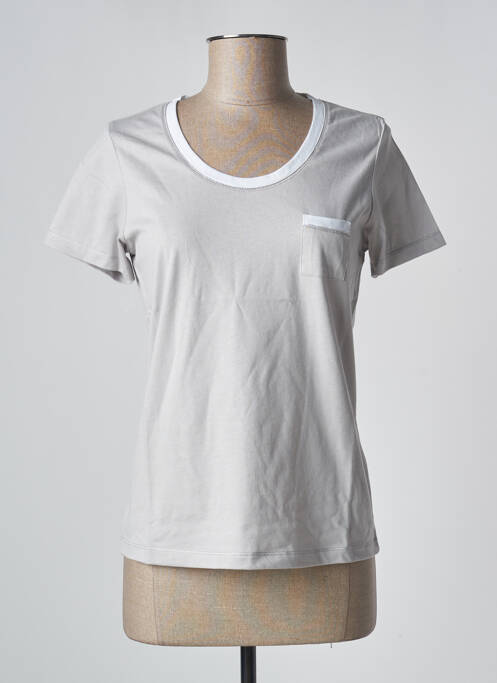 T-shirt gris BLANC BOHEME pour femme