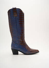 Bottes cubain talon de 4 à 6cm bleu LOIE ISTANBUL femme