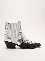 Bottines/boots matière lisse talon de 4 à 6cm argent LOIE ISTANBUL femme