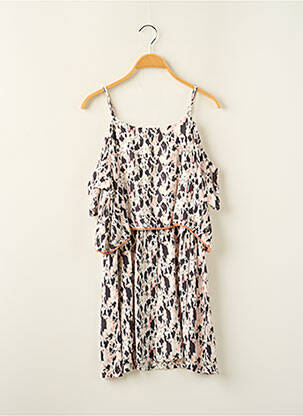 Robe mi-longue col carré manches courtes noir BECKARO fille