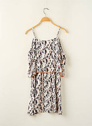 Robe mi-longue col carré manches courtes noir BECKARO fille