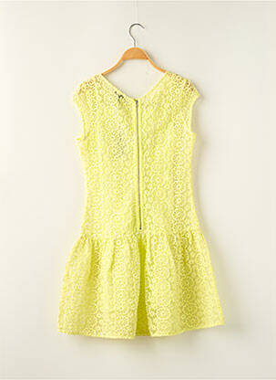 Robe mi-longue doublure manches courtes jaune DKNY fille
