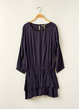 Robe mi-longue col rond manches longues bleu BECKARO fille