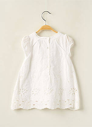 Robe mi-longue doublure manches courtes blanc ABSORBA fille