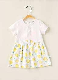 Robe mi-longue manches courtes manches courtes jaune 3 POMMES fille