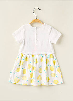 Robe mi-longue manches courtes manches courtes jaune 3 POMMES fille