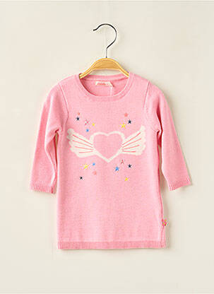 Robe pull sérigraphie manches longues rose BILLIEBLUSH fille