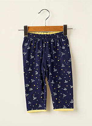 Pantalon droit resserrée sur le bas bleu 3 POMMES fille