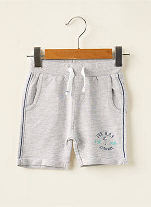 Short sérigraphie floquée taille élastique gris 3 POMMES garçon