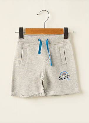 Short sérigraphie floquée taille élastique gris 3 POMMES garçon