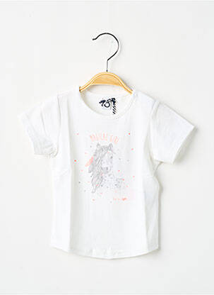 T-shirt coupe cintrée manches courtes blanc 3 POMMES fille