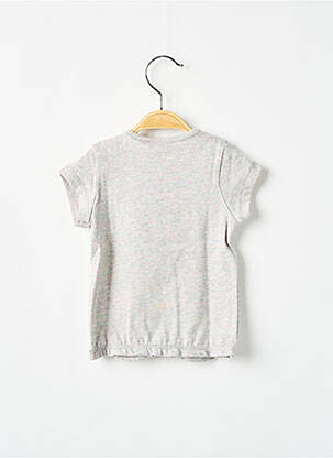 T-shirt stretch manches courtes gris 3 POMMES fille