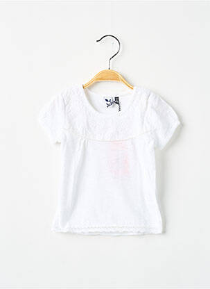 T-shirt coupe cintrée manches courtes blanc 3 POMMES fille