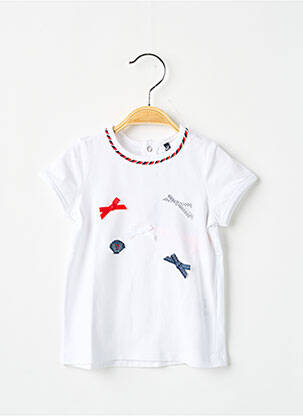 T-shirt coupe cintrée manches courtes blanc 3 POMMES fille