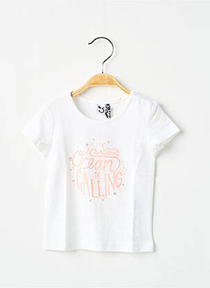 T-shirt coupe cintrée manches courtes blanc 3 POMMES fille
