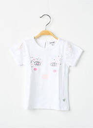 T-shirt coupe cintrée manches courtes blanc 3 POMMES fille