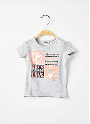 T-shirt coupe cintrée manches courtes gris 3 POMMES fille