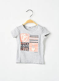 T-shirt coupe cintrée manches courtes gris 3 POMMES fille