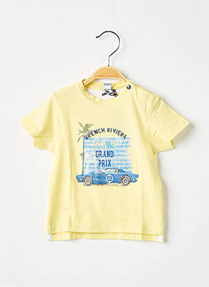 T-shirt stretch manches courtes jaune 3 POMMES garçon