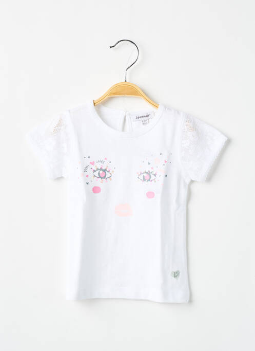 T-shirt blanc 3 POMMES pour fille