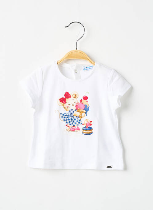 T-shirt blanc MAYORAL pour fille