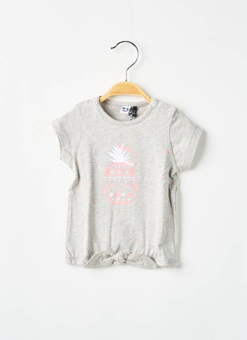 T-shirt gris 3 POMMES pour fille