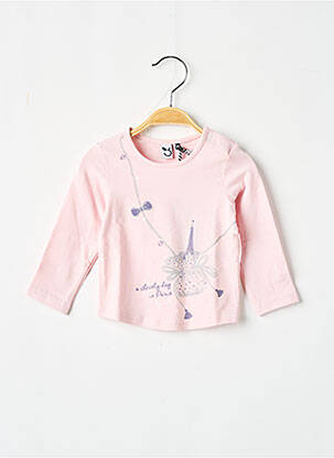 T-shirt coupe cintrée manches longues rose 3 POMMES fille