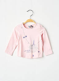 T-shirt coupe cintrée manches longues rose 3 POMMES fille