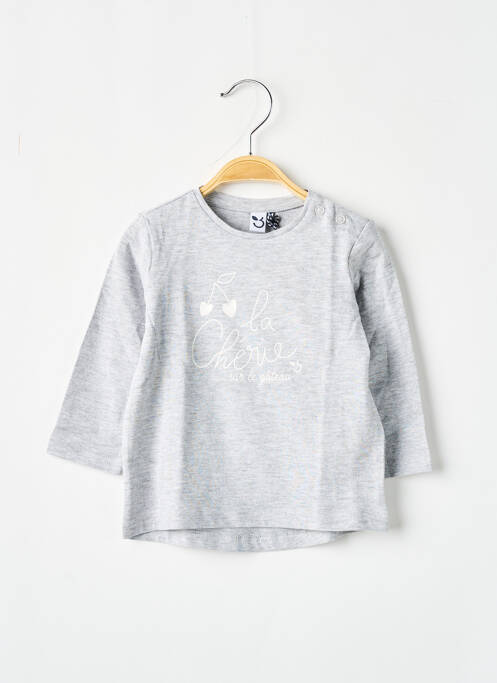 T-shirt gris 3 POMMES pour fille